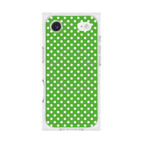 プレミアムスクエアケース with MagSafe［ Small Dot - Green ］