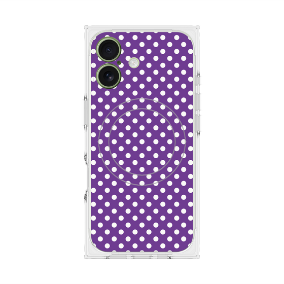 プレミアムスクエアケース with MagSafe［ Small Dot - Purple ］