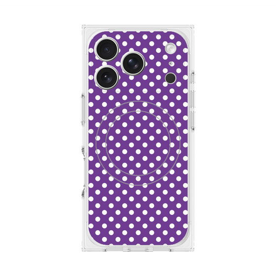 プレミアムスクエアケース with MagSafe［ Small Dot - Purple ］