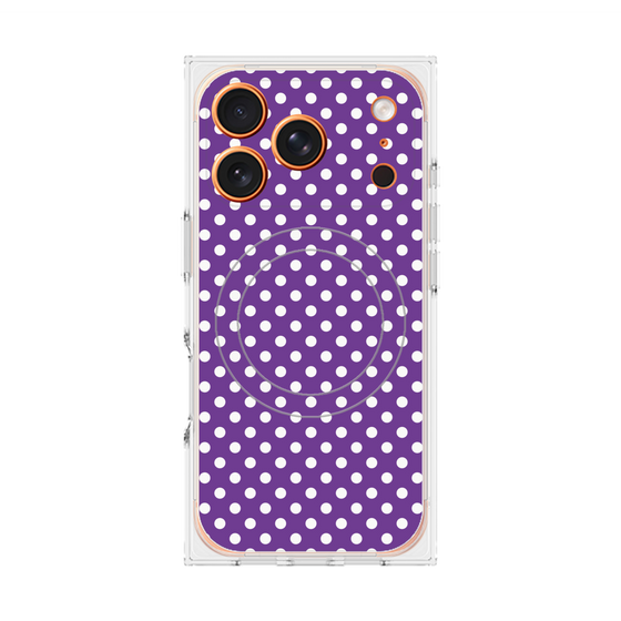 プレミアムスクエアケース with MagSafe［ Small Dot - Purple ］