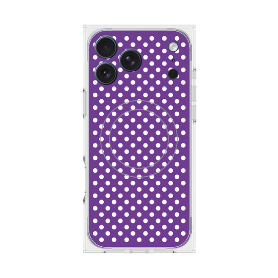 プレミアムスクエアケース with MagSafe［ Small Dot - Purple ］