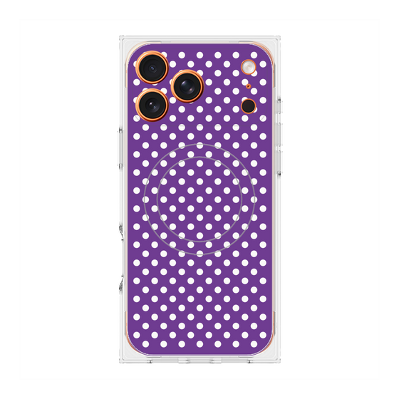 プレミアムスクエアケース with MagSafe［ Small Dot - Purple ］