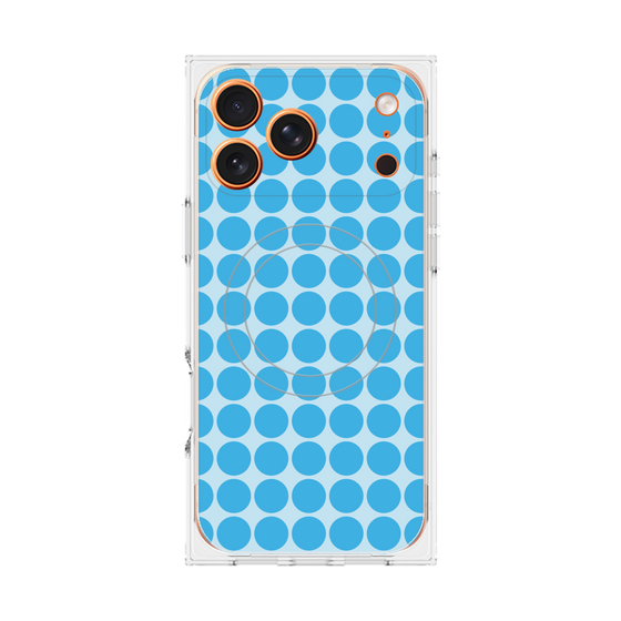 プレミアムスクエアケース with MagSafe［ Big Dot - Blue ］