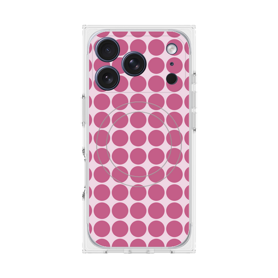 プレミアムスクエアケース with MagSafe［ Big Dot - Pink ］