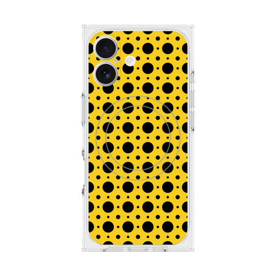 プレミアムスクエアケース with MagSafe［ Shower Dot - Yellow ］