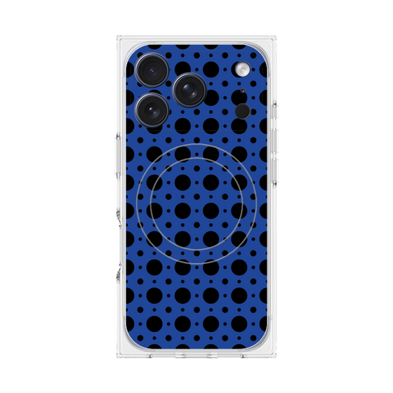 プレミアムスクエアケース with MagSafe［ Shower Dot - Blue ］