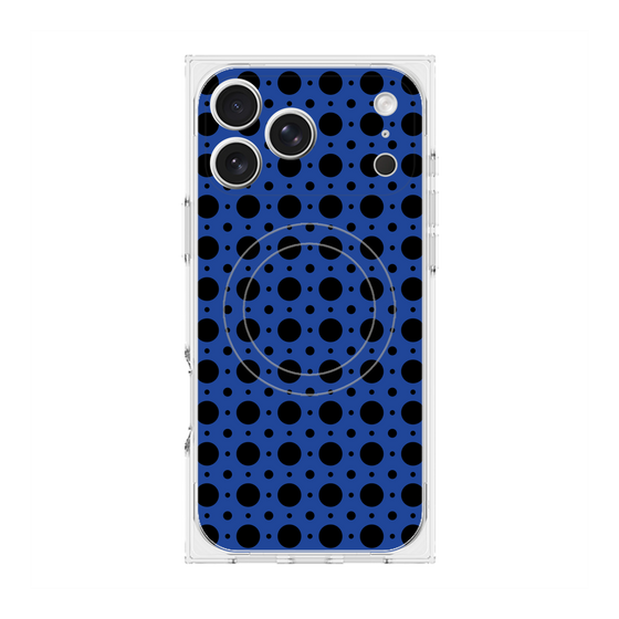 プレミアムスクエアケース with MagSafe［ Shower Dot - Blue ］