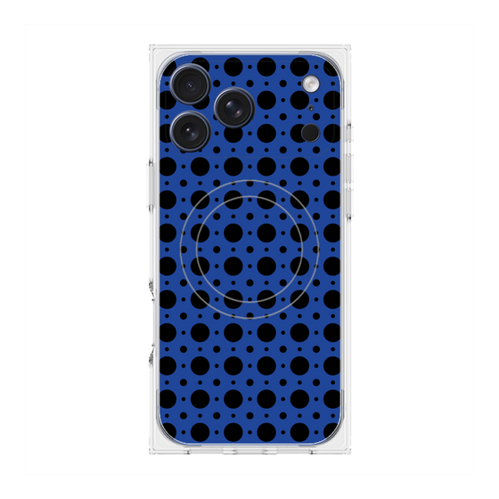 プレミアムスクエアケース with MagSafe［ Shower Dot - Blue ］