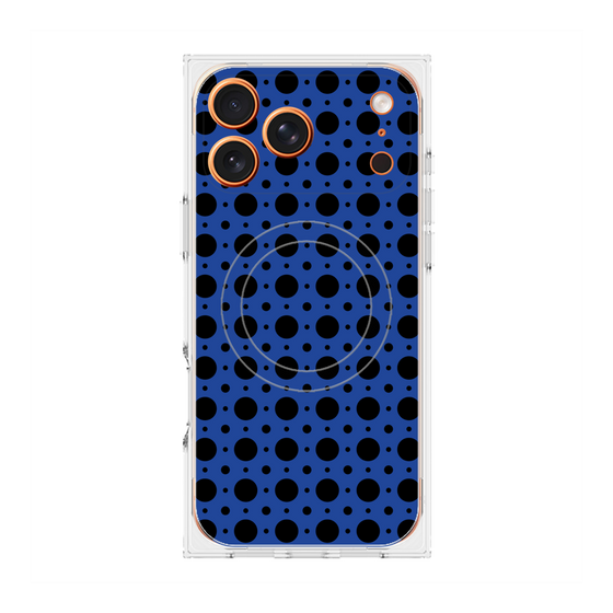 プレミアムスクエアケース with MagSafe［ Shower Dot - Blue ］