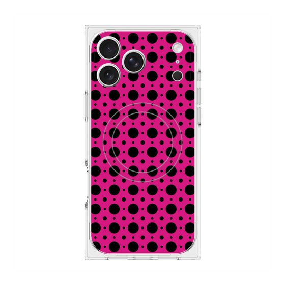プレミアムスクエアケース with MagSafe［ Shower Dot - Pink ］