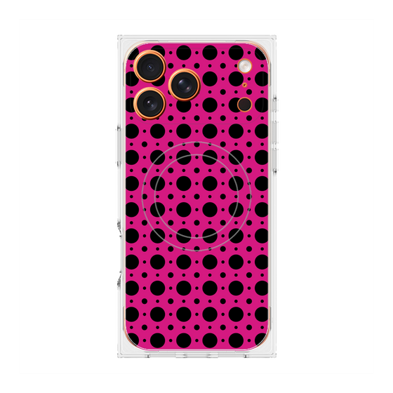 プレミアムスクエアケース with MagSafe［ Shower Dot - Pink ］