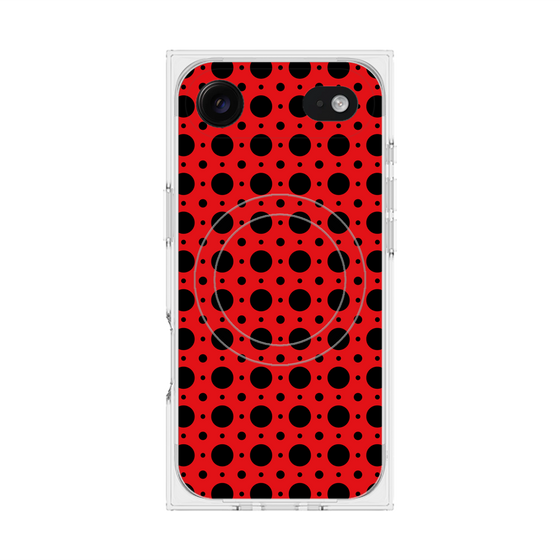 プレミアムスクエアケース with MagSafe［ Shower Dot - Red ］