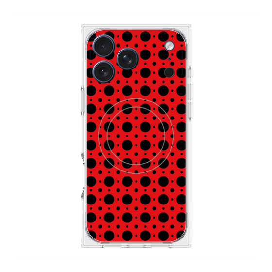 プレミアムスクエアケース with MagSafe［ Shower Dot - Red ］