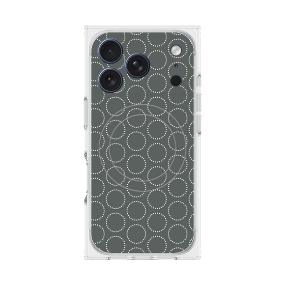 プレミアムスクエアケース with MagSafe［ Dot Circle - Gray ］