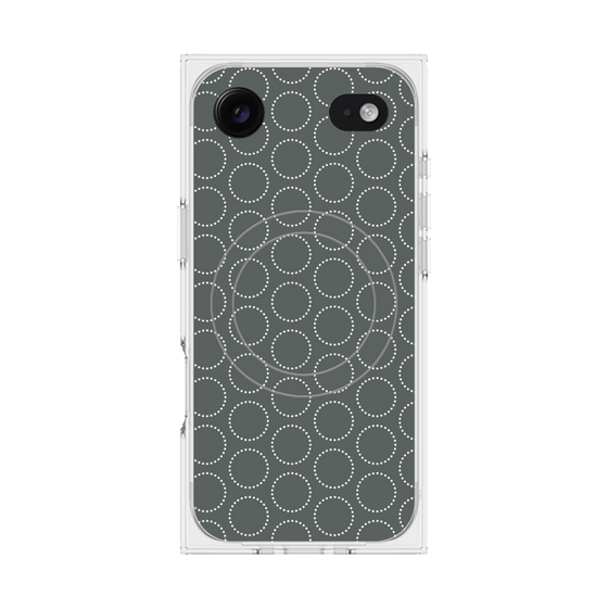 プレミアムスクエアケース with MagSafe［ Dot Circle - Gray ］