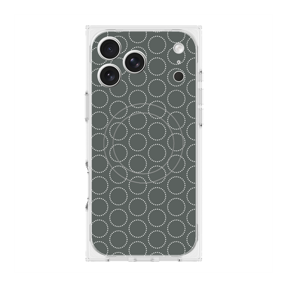 プレミアムスクエアケース with MagSafe［ Dot Circle - Gray ］