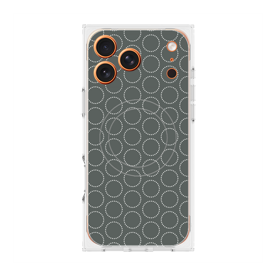 プレミアムスクエアケース with MagSafe［ Dot Circle - Gray ］