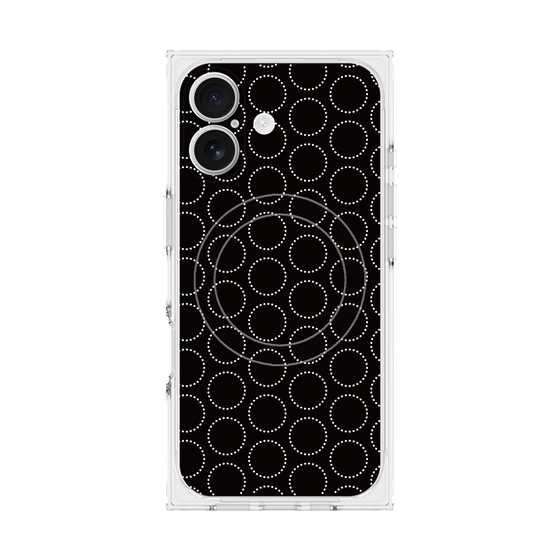 プレミアムスクエアケース with MagSafe［ Dot Circle - Black ］