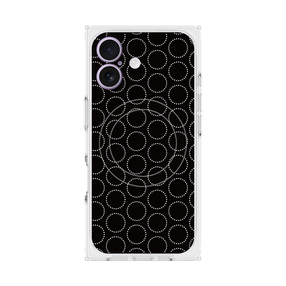 プレミアムスクエアケース with MagSafe［ Dot Circle - Black ］