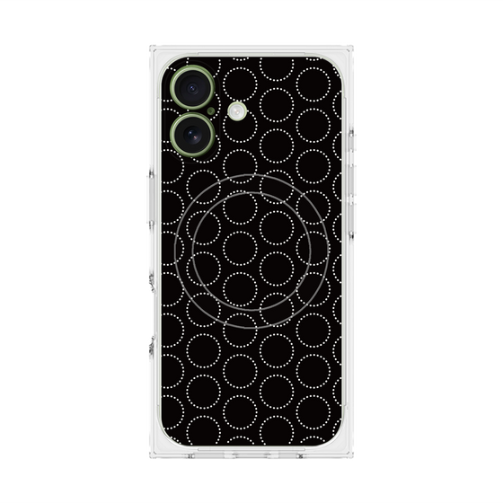 プレミアムスクエアケース with MagSafe［ Dot Circle - Black ］