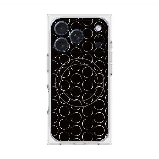 プレミアムスクエアケース with MagSafe［ Dot Circle - Black ］