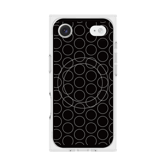 プレミアムスクエアケース with MagSafe［ Dot Circle - Black ］