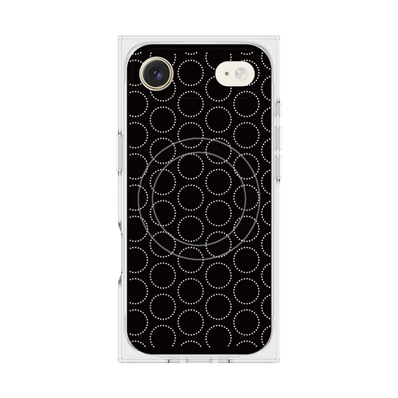 プレミアムスクエアケース with MagSafe［ Dot Circle - Black ］