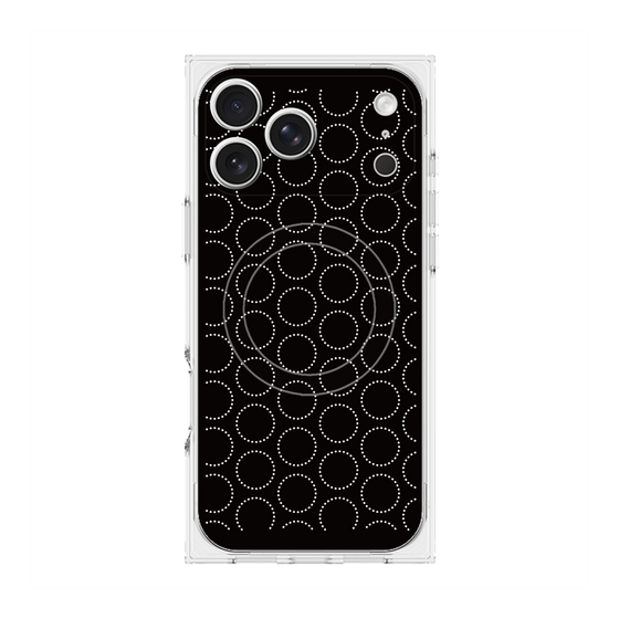 プレミアムスクエアケース with MagSafe［ Dot Circle - Black ］