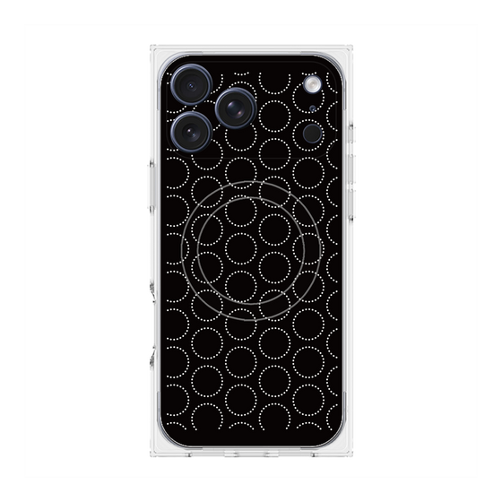 プレミアムスクエアケース with MagSafe［ Dot Circle - Black ］
