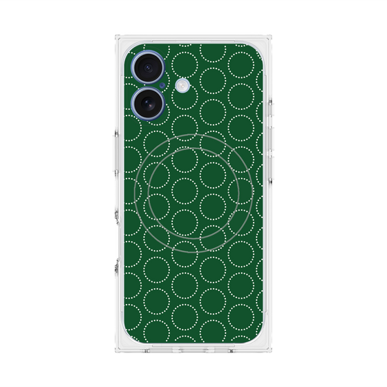 プレミアムスクエアケース with MagSafe［ Dot Circle - Green ］