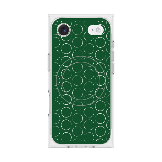 プレミアムスクエアケース with MagSafe［ Dot Circle - Green ］