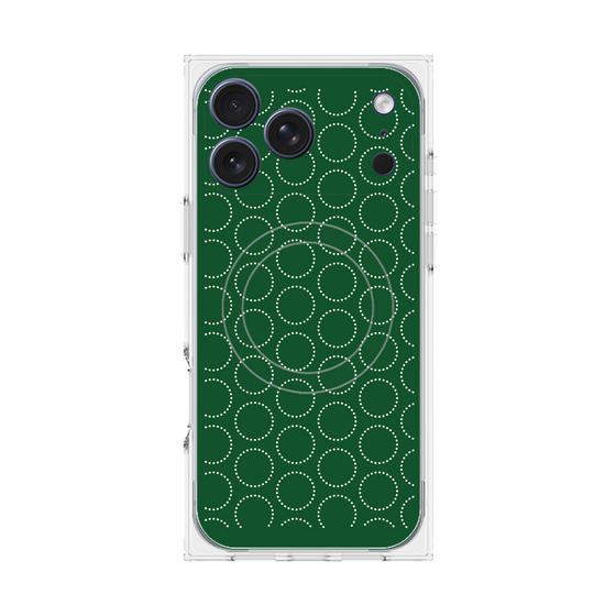 プレミアムスクエアケース with MagSafe［ Dot Circle - Green ］