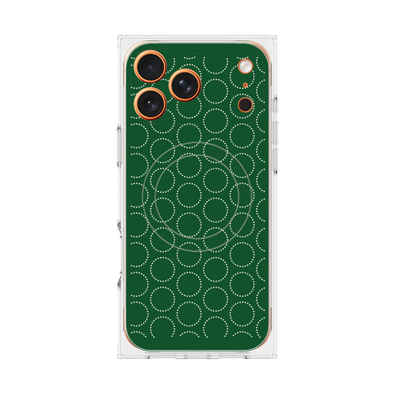 プレミアムスクエアケース with MagSafe［ Dot Circle - Green ］