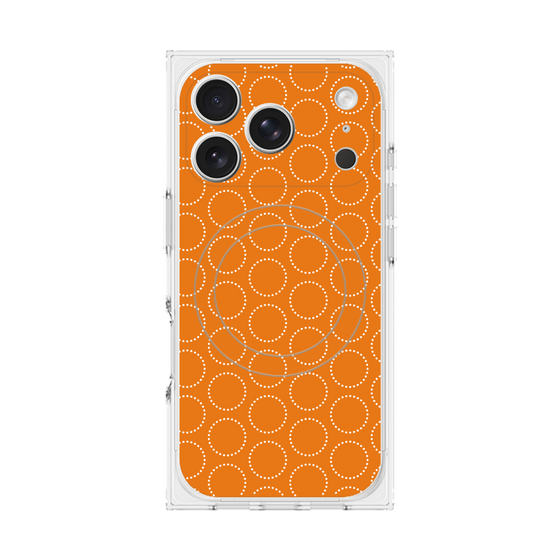 プレミアムスクエアケース with MagSafe［ Dot Circle - Orange ］