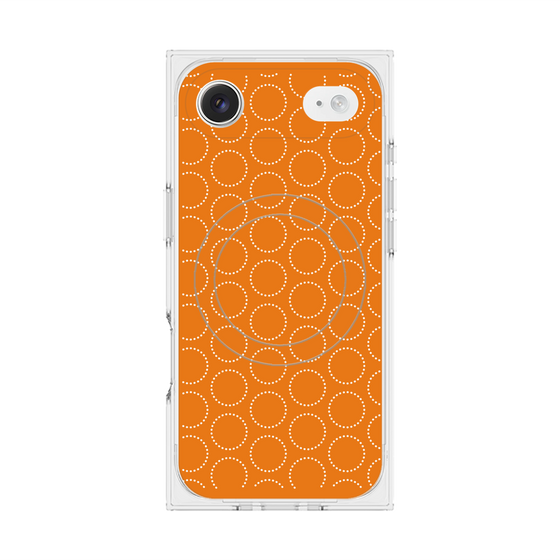 プレミアムスクエアケース with MagSafe［ Dot Circle - Orange ］