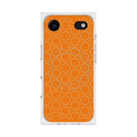 プレミアムスクエアケース with MagSafe［ Dot Circle - Orange ］