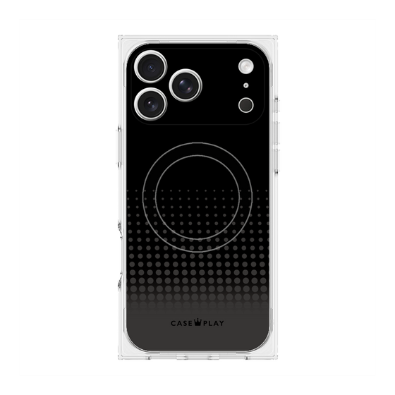プレミアムスクエアケース with MagSafe［ Dot Gradation - Black ］
