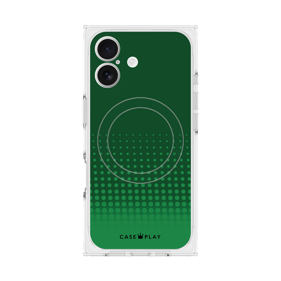 プレミアムスクエアケース with MagSafe［ Dot Gradation - Green ］