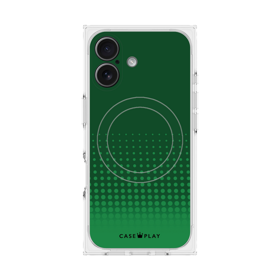 プレミアムスクエアケース with MagSafe［ Dot Gradation - Green ］