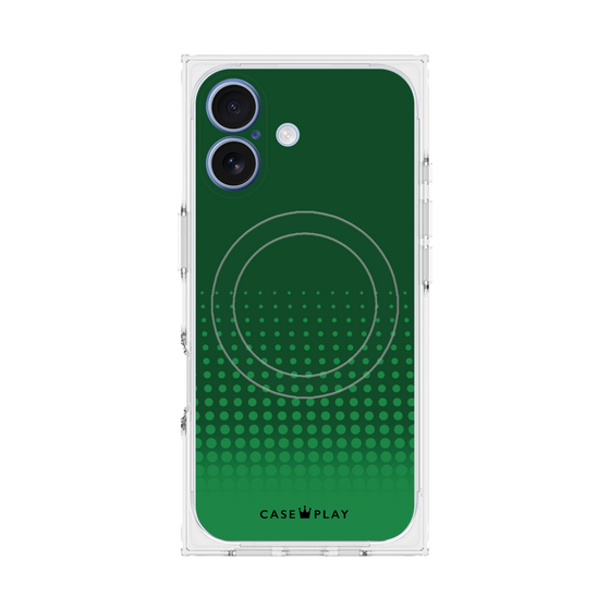 プレミアムスクエアケース with MagSafe［ Dot Gradation - Green ］