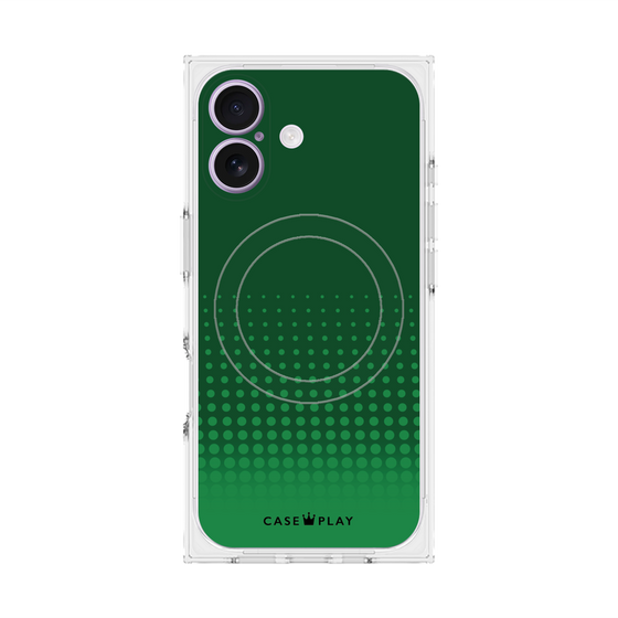 プレミアムスクエアケース with MagSafe［ Dot Gradation - Green ］