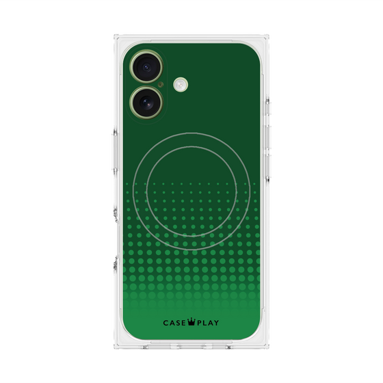 プレミアムスクエアケース with MagSafe［ Dot Gradation - Green ］