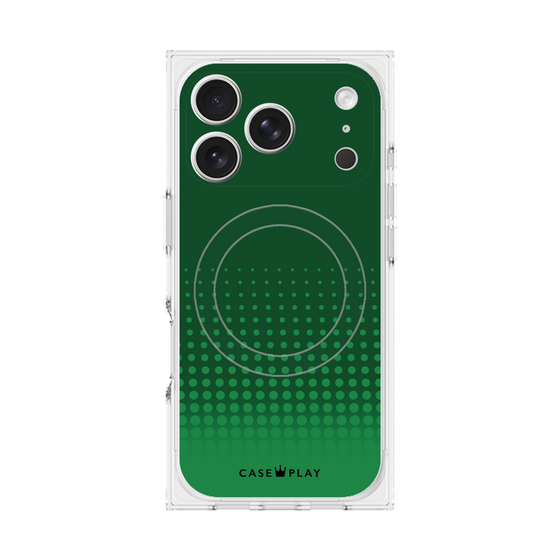 プレミアムスクエアケース with MagSafe［ Dot Gradation - Green ］
