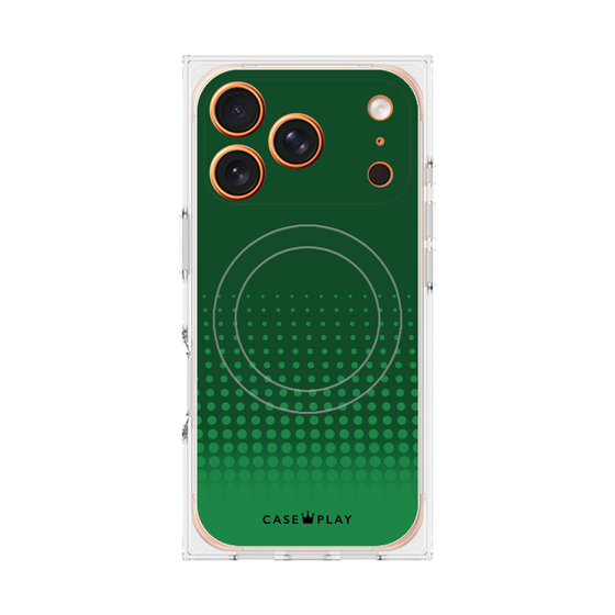 プレミアムスクエアケース with MagSafe［ Dot Gradation - Green ］