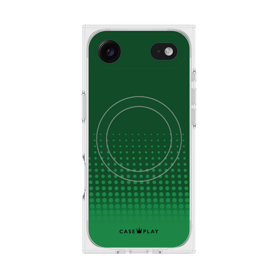 プレミアムスクエアケース with MagSafe［ Dot Gradation - Green ］
