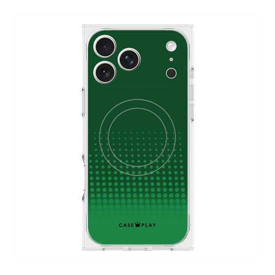 プレミアムスクエアケース with MagSafe［ Dot Gradation - Green ］