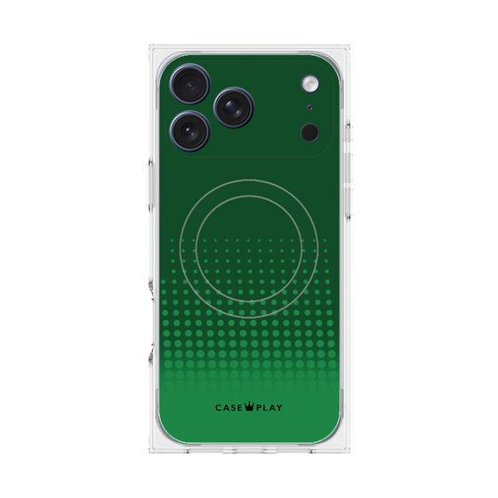 プレミアムスクエアケース with MagSafe［ Dot Gradation - Green ］