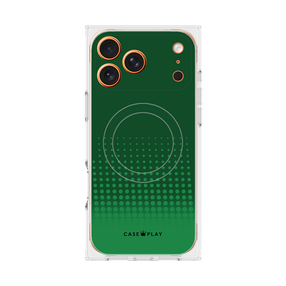 プレミアムスクエアケース with MagSafe［ Dot Gradation - Green ］