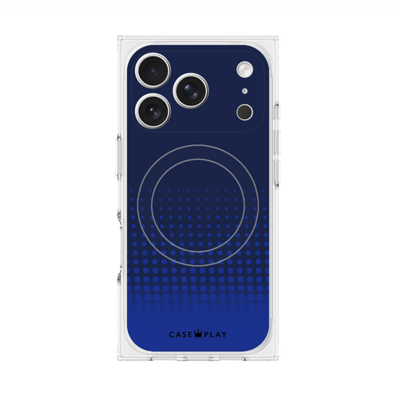 プレミアムスクエアケース with MagSafe［ Dot Gradation - Blue ］