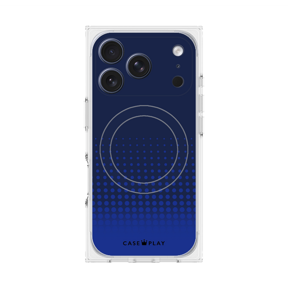 プレミアムスクエアケース with MagSafe［ Dot Gradation - Blue ］